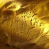 Ancient Egyptian hieroglyphs uncovered in the desert.